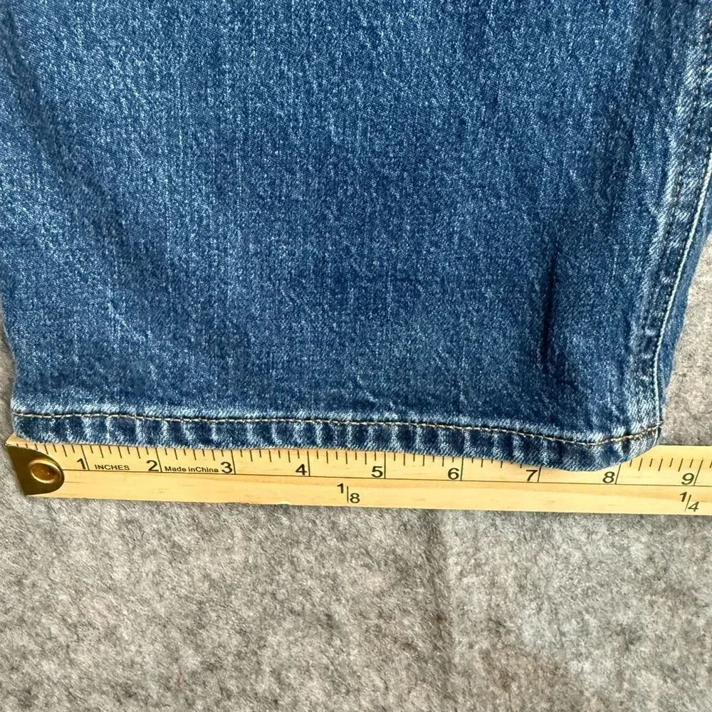 J.Crew Cropped Jeans Womens 32 Blue Denim Medium Wash Cotton Flared Leg Mid-Rise